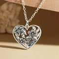 Floral Open-Heart Pendant Necklace